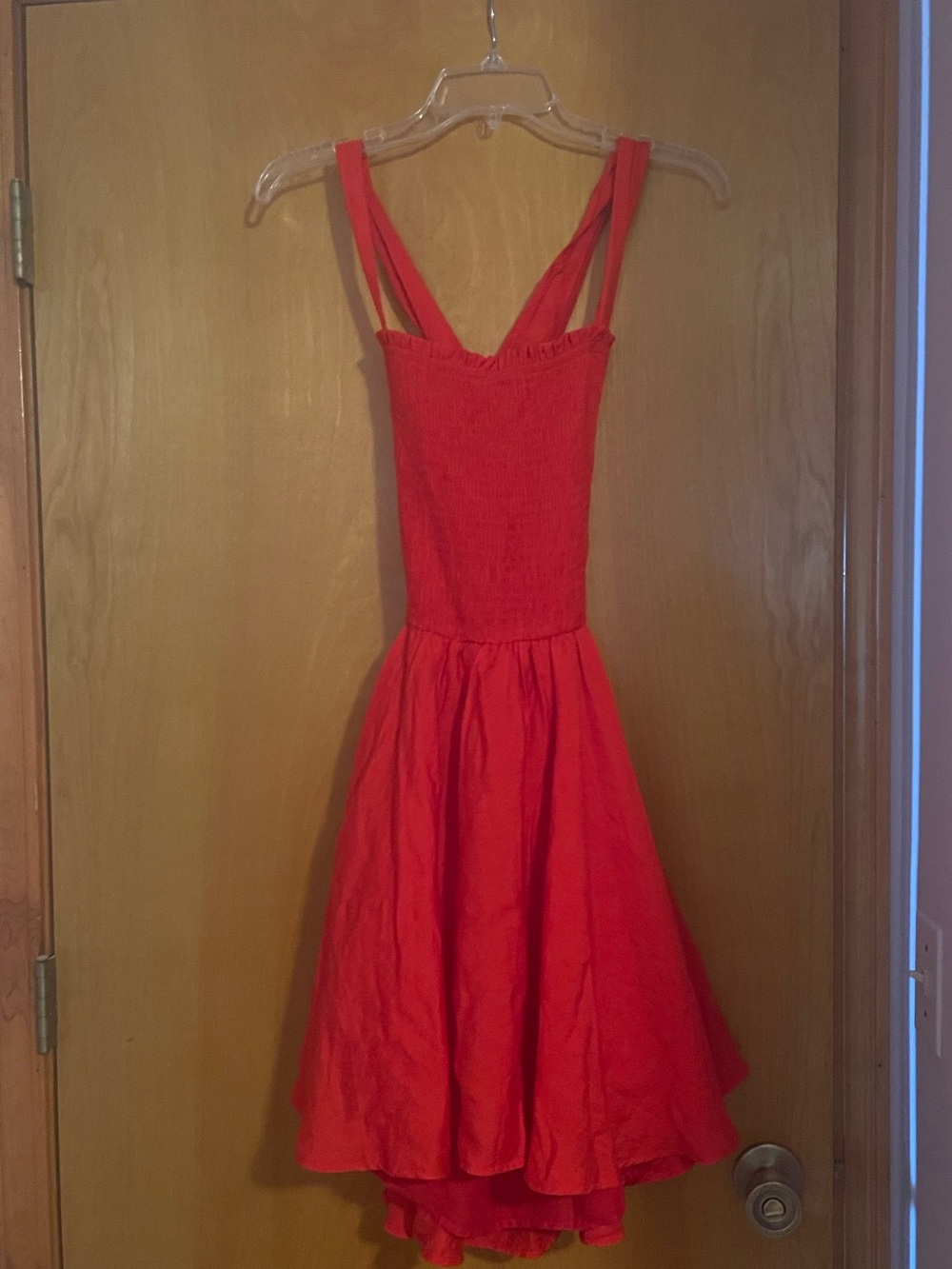 Vici Collection Red Smocked Open Criss Cross Back Mini Dress Size Medium NWOT